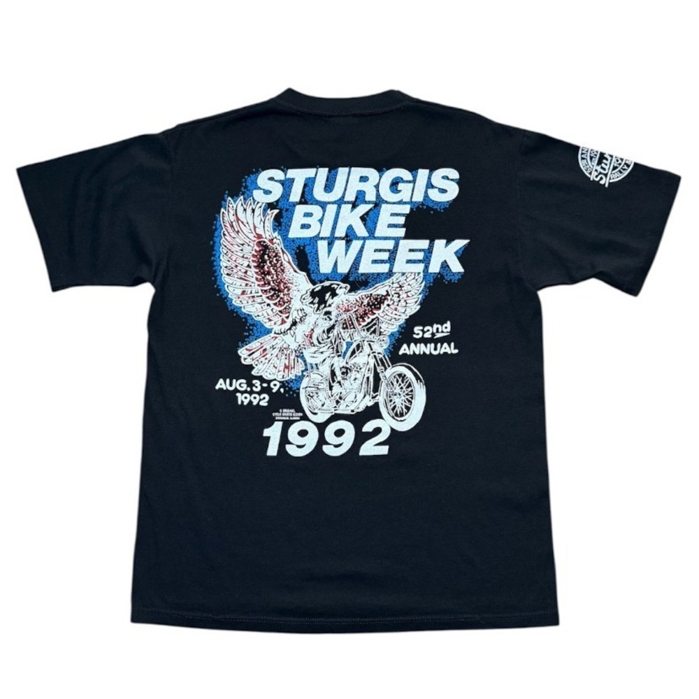 Vintage 1992 52nd Sturgis Bike Week Motorcycle Biker Art Pocket Graphic T-shirt